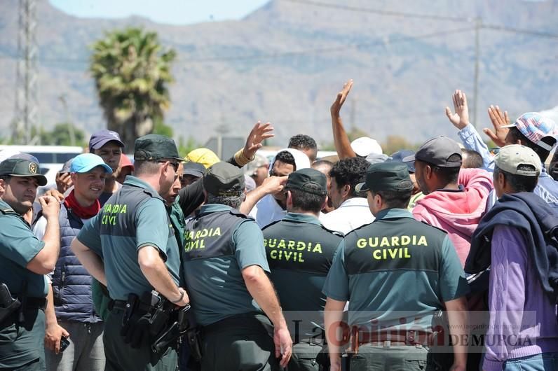 Protesta hortofrutícola en una empresa de El Raal