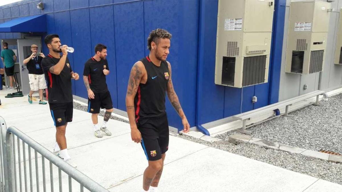 Neymar, en el campo de entrenamiento