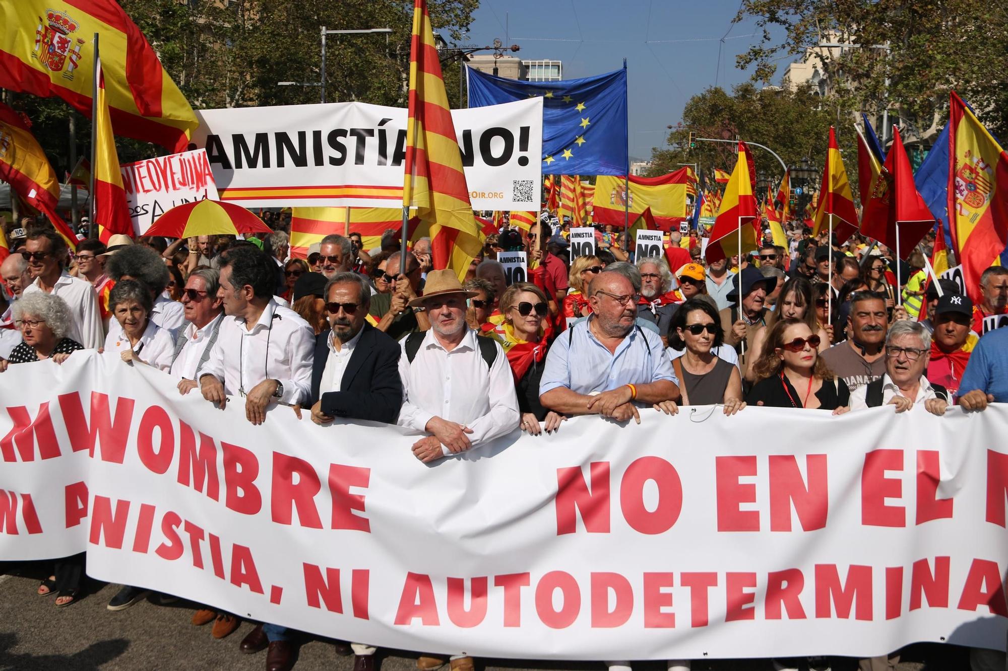 La manifestació en contra l'amnistia i l'autodeterminació en imatges