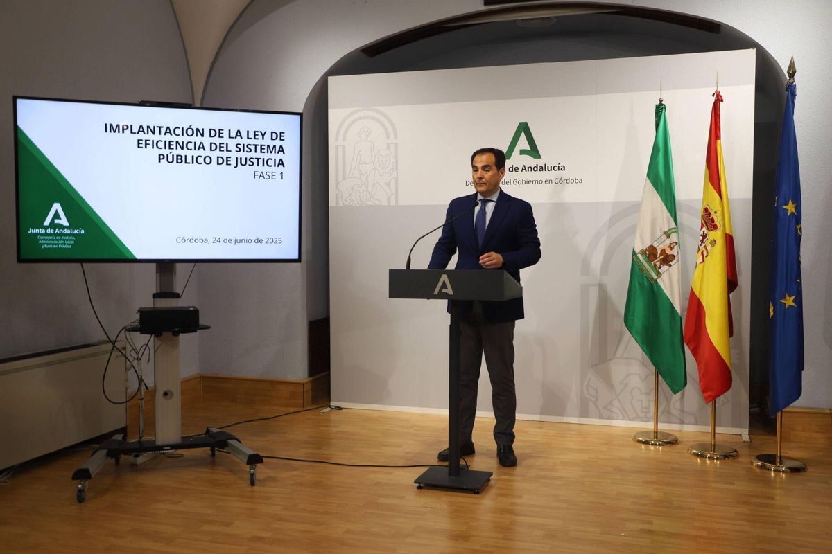 Nieto informa de la implantación de la Fase I de la Ley de Eficiencia de la Justicia en Córdoba.