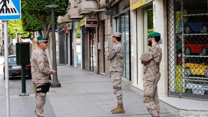 Militares en Alcantarilla, este miércoles.