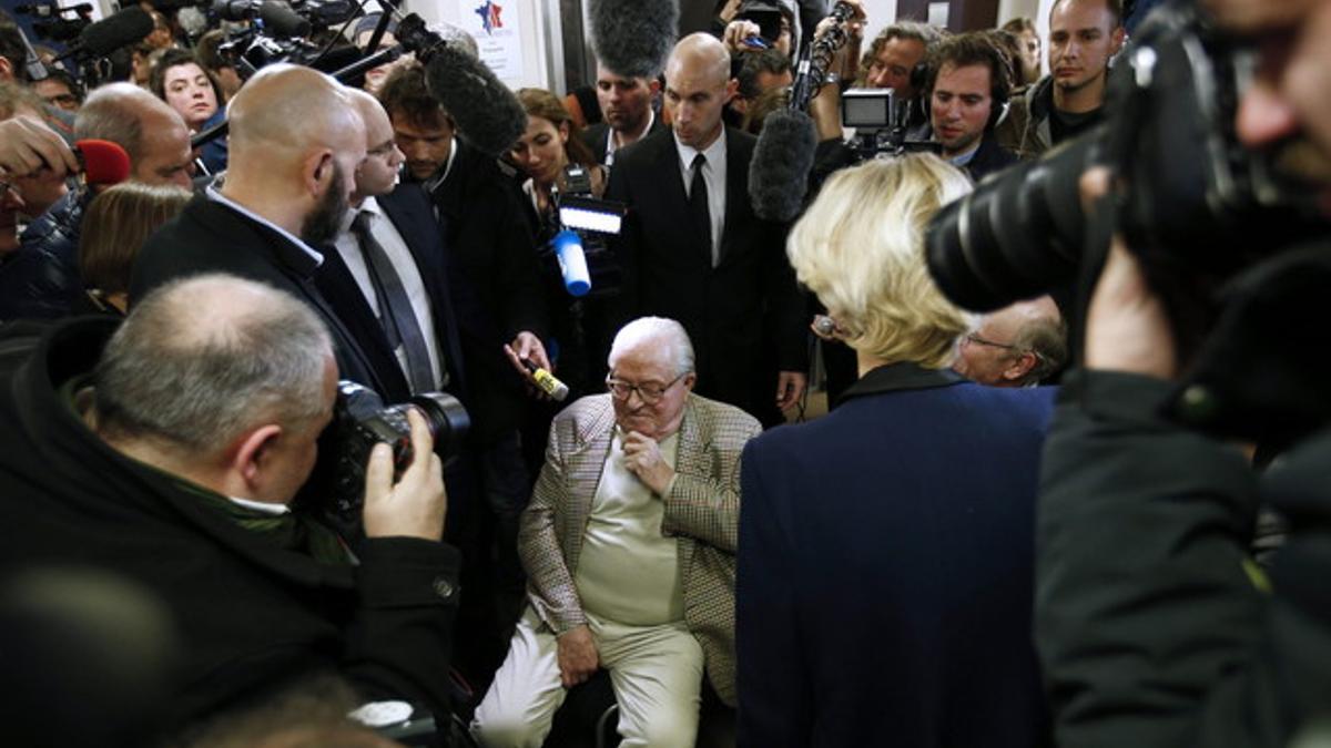 Jean-Marie Le Pen en una rueda de prensa el mes pasado.