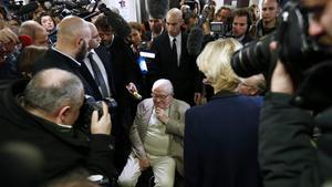 Jean-Marie Le Pen en una rueda de prensa el mes pasado.