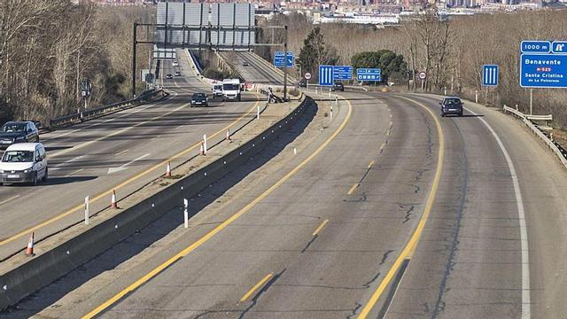 Nudo de Benavente, donde confluyen diferentes trazados de autovía.