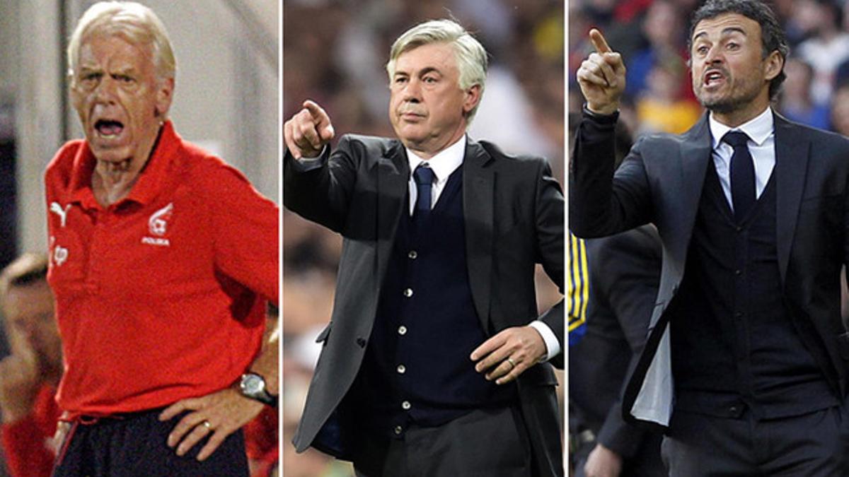 Leo Beenhakker, Carlo Ancelotti y Luis Enrique Martínez