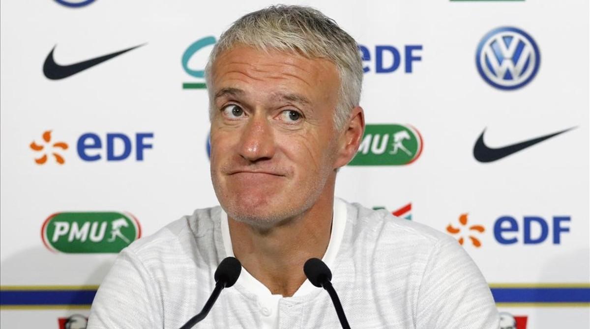 Didier Deschamps, en la rueda de prensa de este viernes.