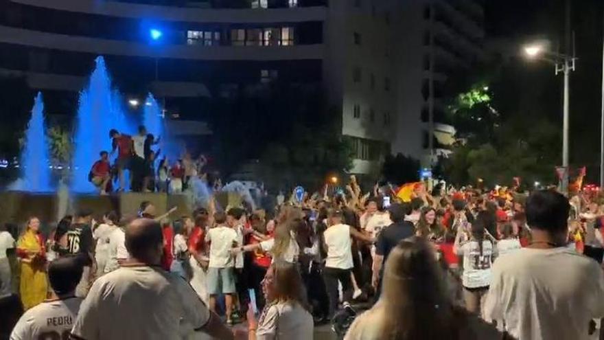 La celebración en Badajoz de la clasificación de España para la final del Mundial