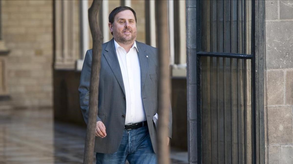 El vicepresidente del Govern, Oriol Junqueras, en el Palau de la Generalitat.