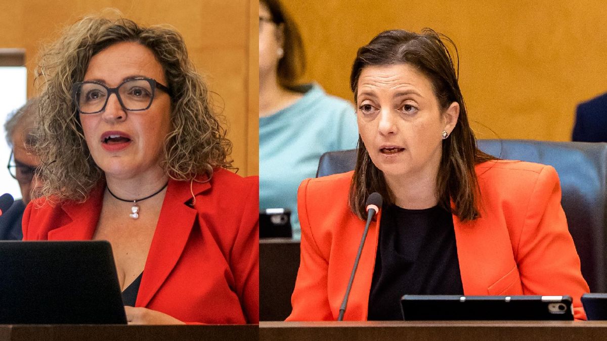 La portavoz del PP, Lourdes Caselles, y la portavoz del PSOE de Benidorm, Cristina Escoda.