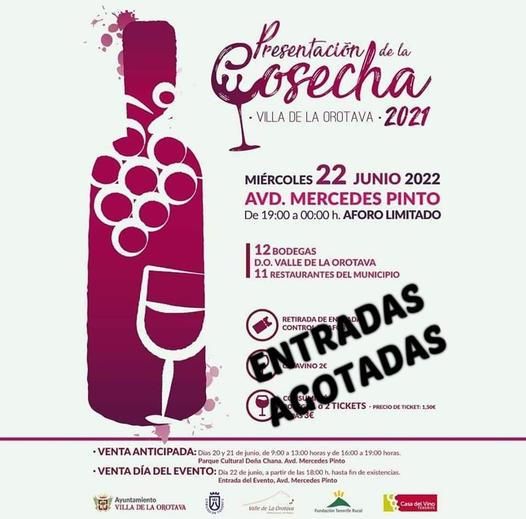 Cartel de la Presentación de la Cosecha de Vinos del Valle de La Orotava 2022