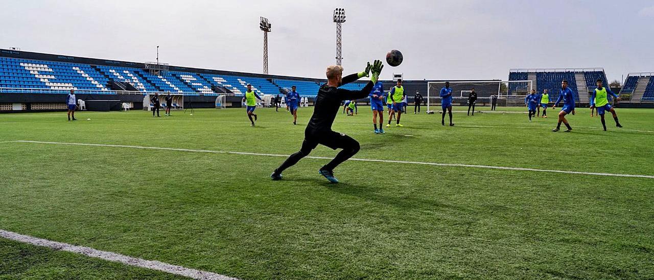 Un entrenamientodel bloque pitiuso esta semana.