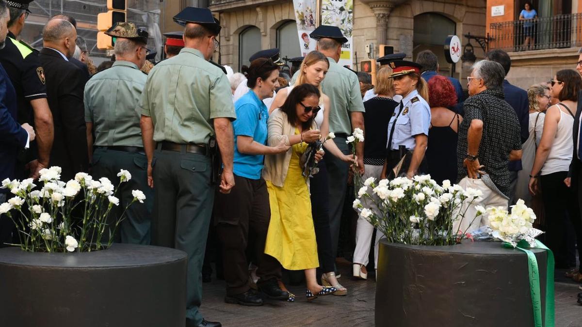 Homenaje a las víctimas de los atentados de Las Ramblas, en el segundo aniversario.