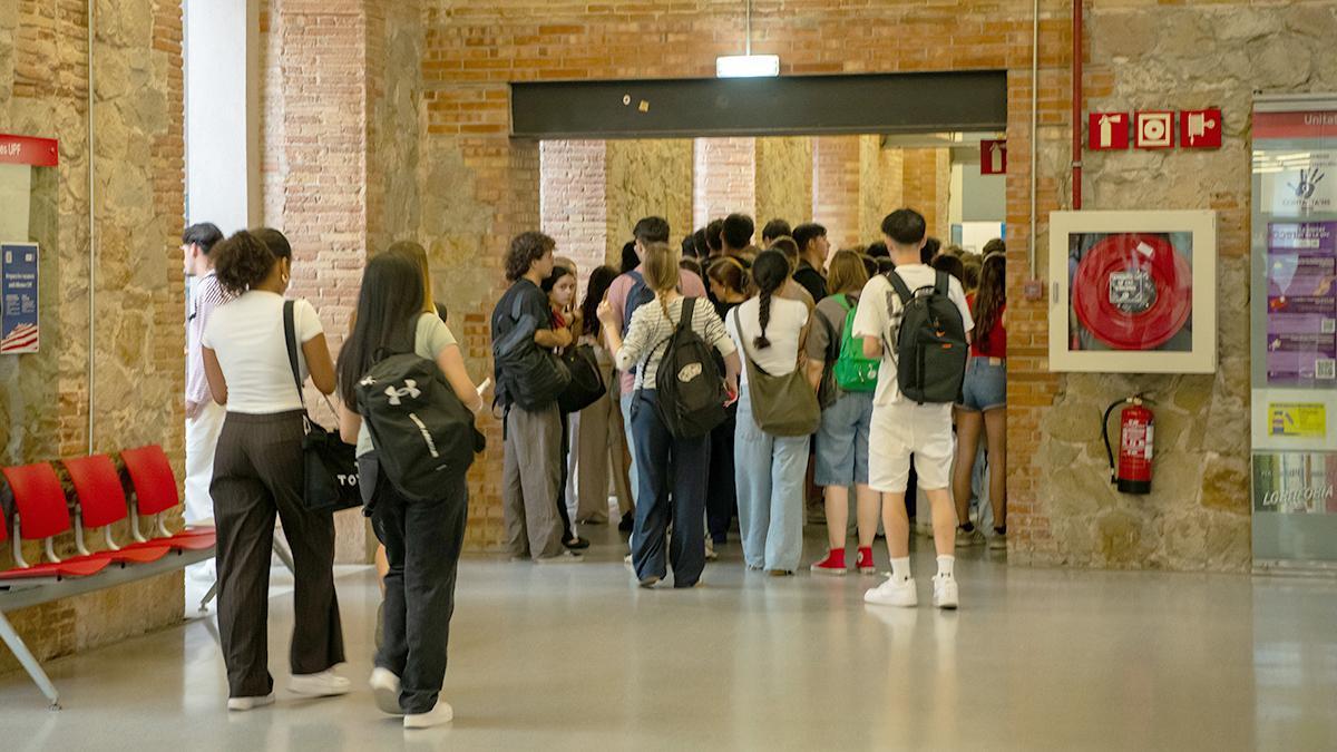 Pruebas de selectividad en el campus de la Ciutadella de la UPF de Barcelona