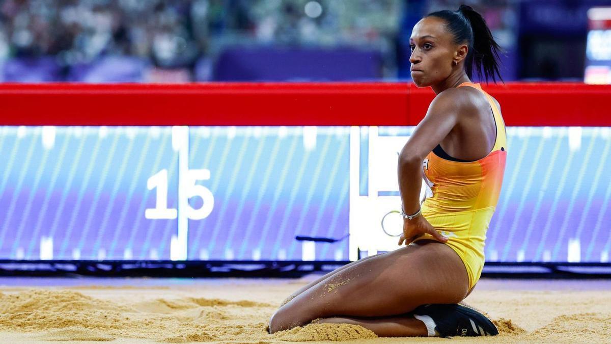 Ana Peleteiro, durante su actuación en los Juegos.