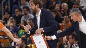 Roger Grimau, en el Barça-Olympiakos que se disputó en el Palau Blaugrana.