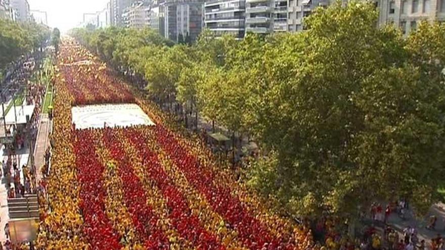 Cobertura de TV3 durante una diada.