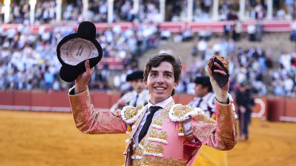 El novillero Julio Norte en la cuarta del abono taurino.