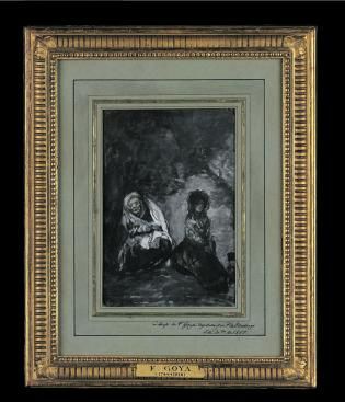 El dibujo de Goya “Maja y Celestina en un paisaje de atardecer”.