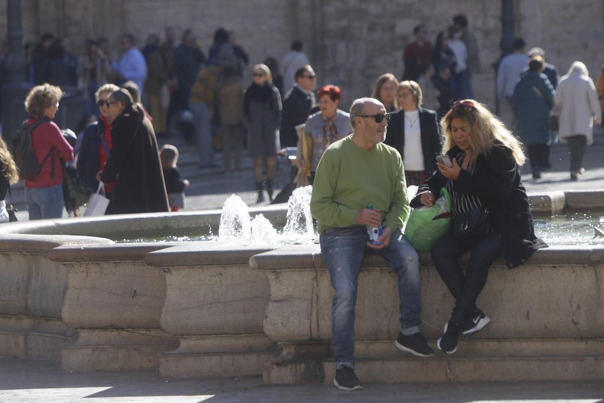La plaza de la Virgen de València el pasado domingo 4 de febrero.