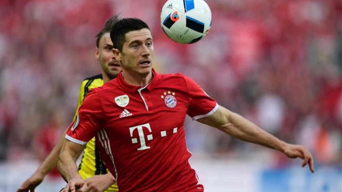 Lewandowski, en un partido ante el Dortmund