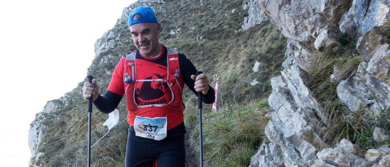 Carlos Ugidos, el 23 de enero, en el Trail de Morcín.| G. Civil / J. L. Lastra