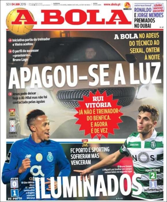 Portada A BOLA viernes 4 de enero de 2018