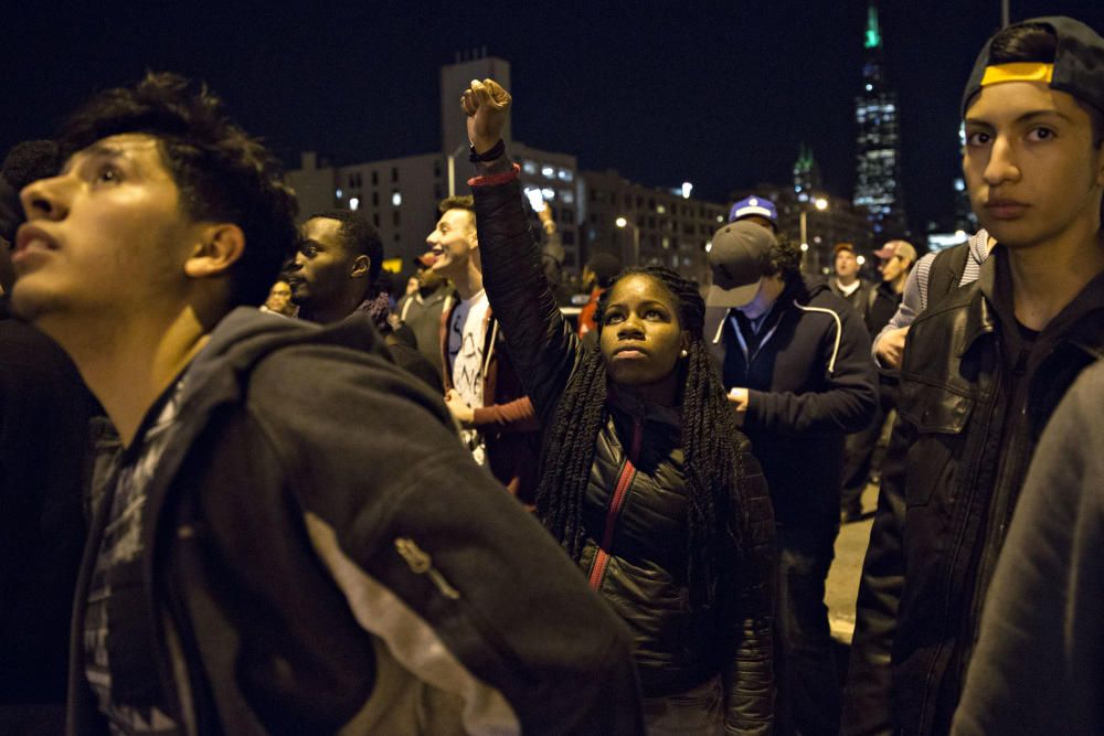 Protestas antes de un mitin de Donald Trump