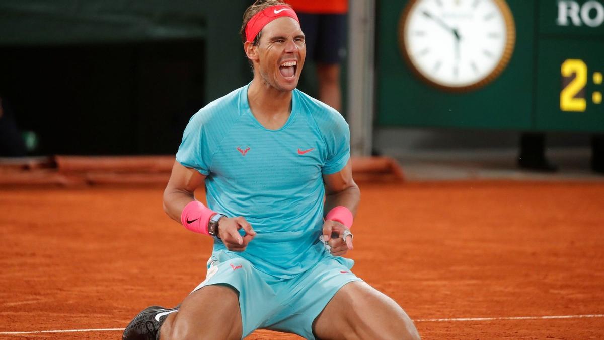 Nadal celebra su título el año pasado en Roland Garros.