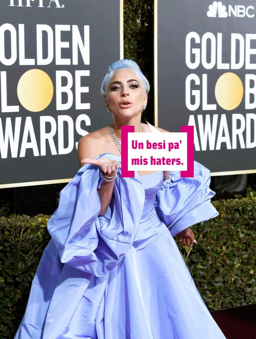 Lady Gaga manda un beso a sus haters en los Globos de Oro