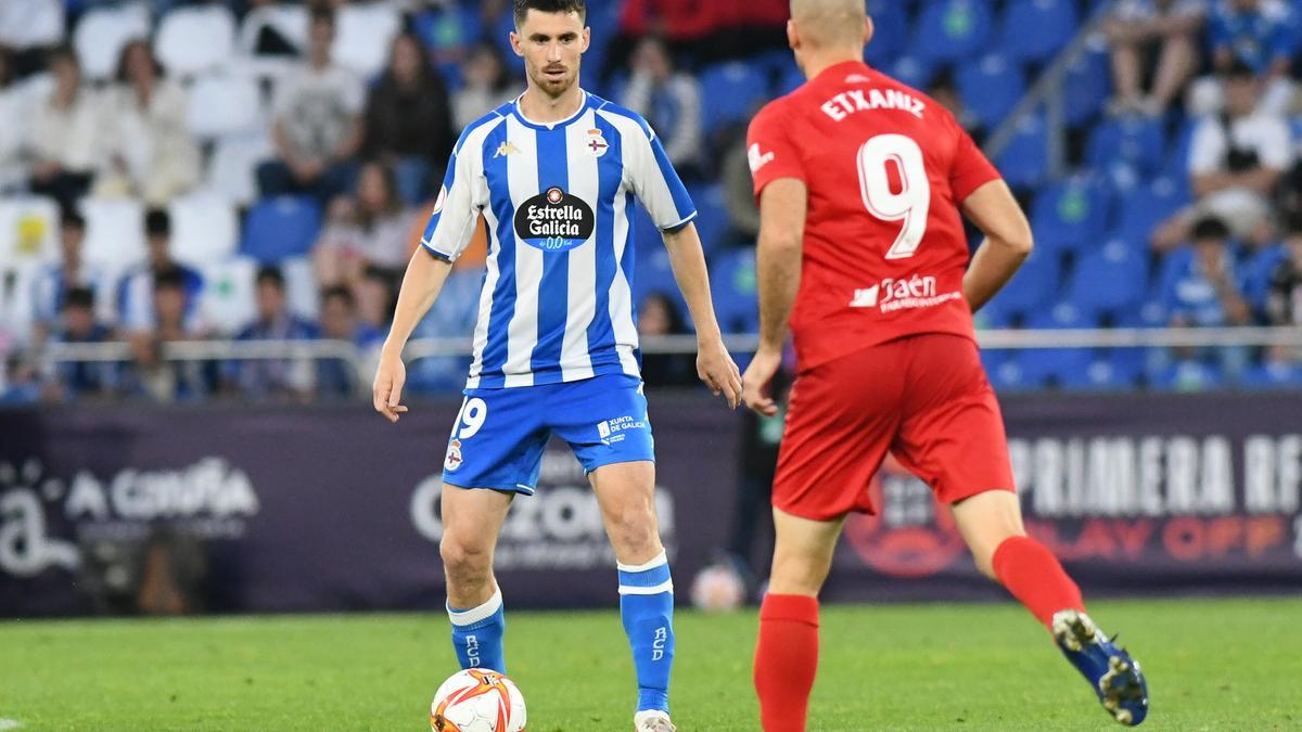 Jaime, durante un partido con el Dépor en Riazor