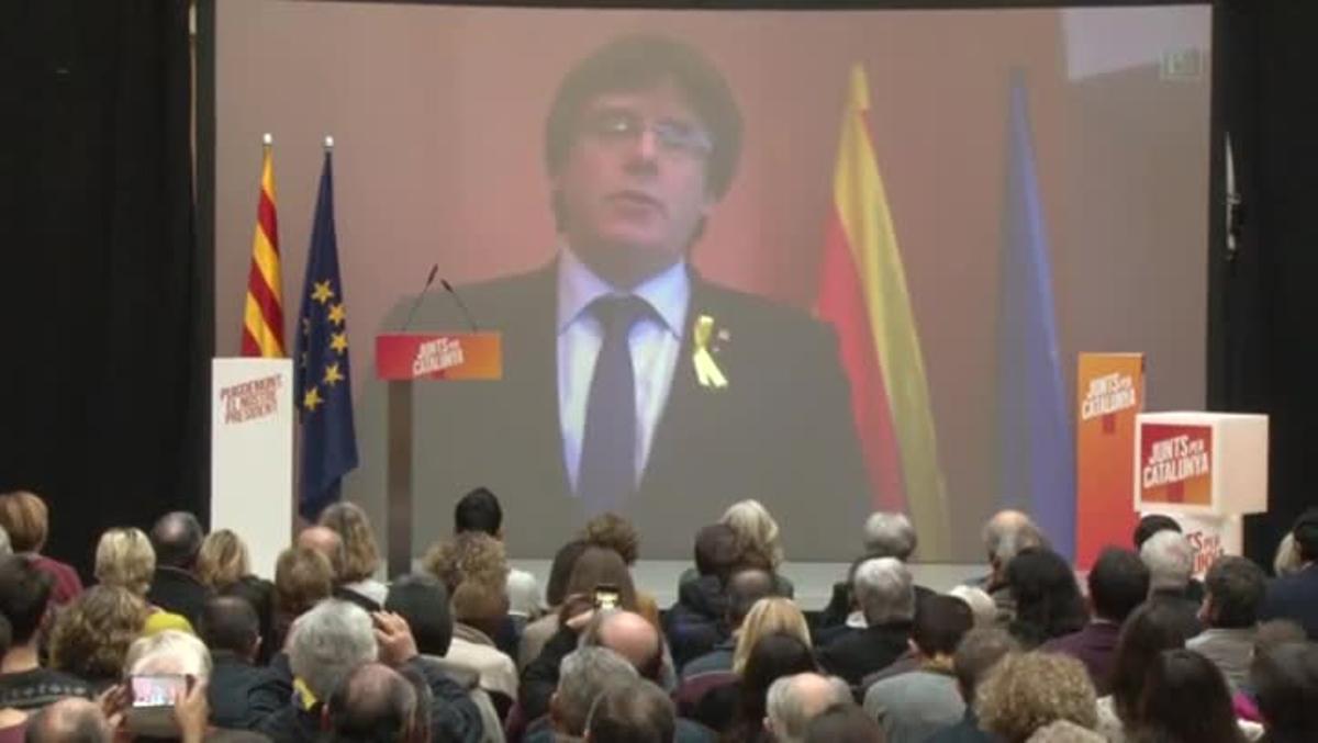 Mensaje de Carles Puigdemont en defensa de la escuela catalana.