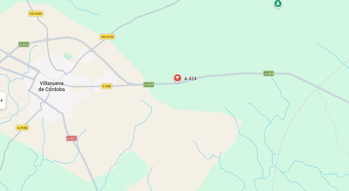 Vista en google Maps de la zona del accidente.