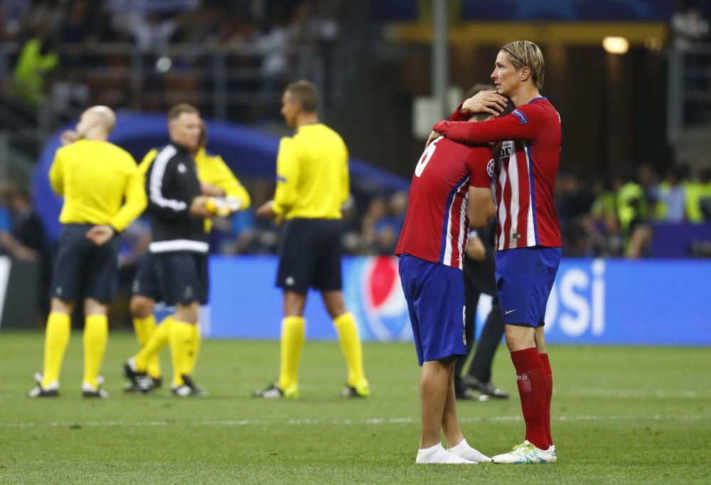El momento más triste de Torres con el Atlético llegó tras perder la final de la Champions League en 2016 en los penaltis ante el Real Madrid.
