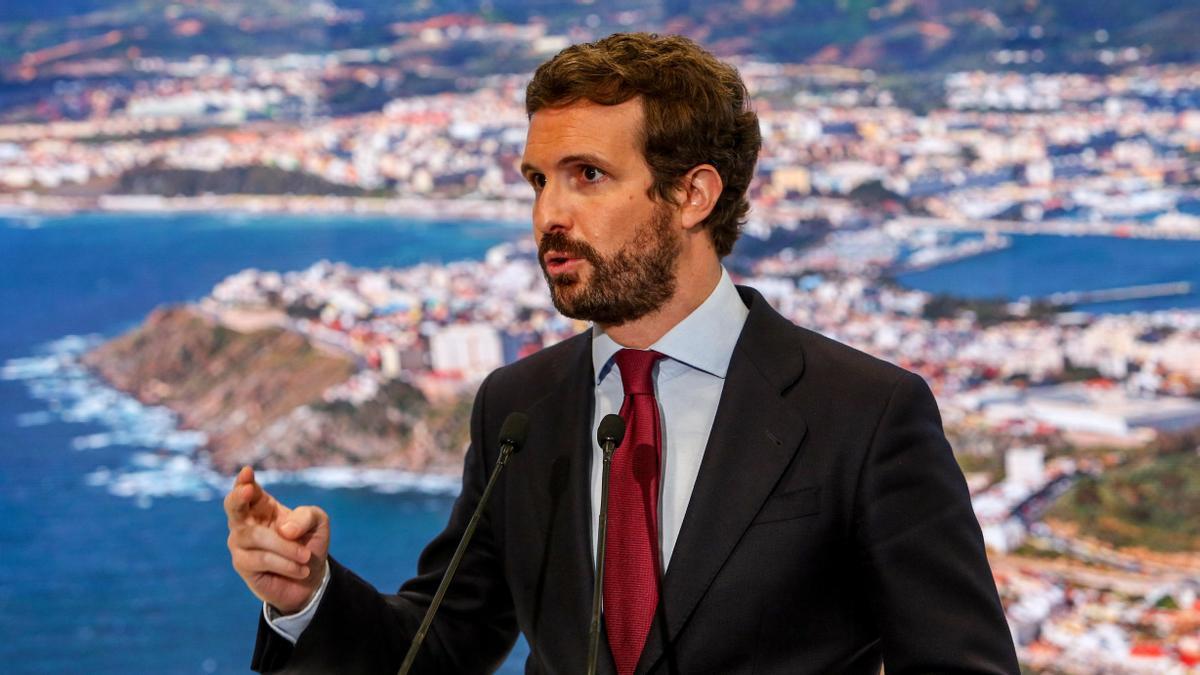 El presidente del PP, Pablo Casado,.