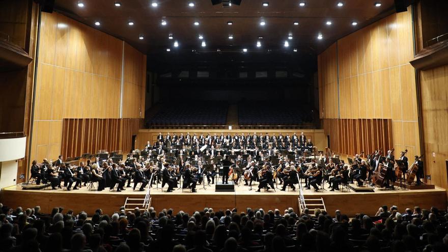 Vista general del concierto de OFIL y OSPA, el pasado 8 de junio, en la sala principal del Auditorio.