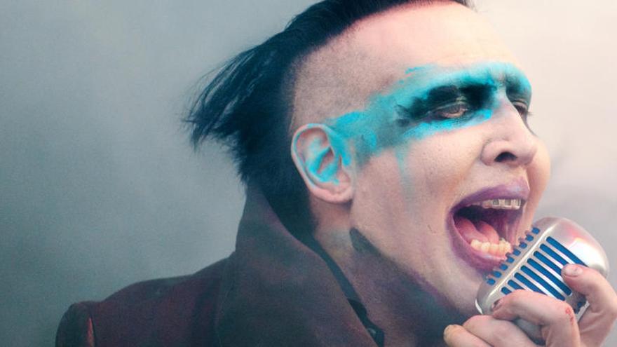 El cantante Marilyn Manson, durante un concierto.