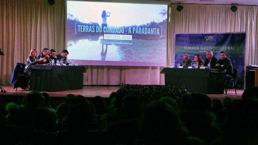 Mesa redonda, ayer, en el auditorio nevense. // A. Hernández