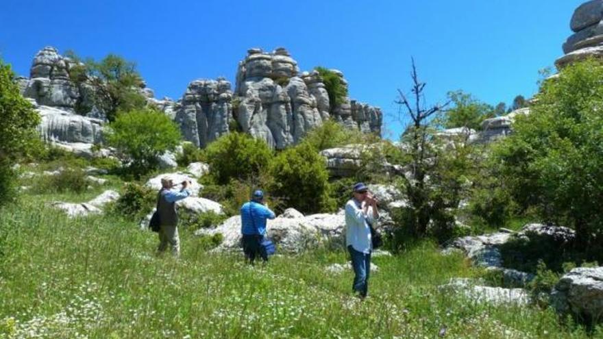 Varios visitantes en El Torcal.