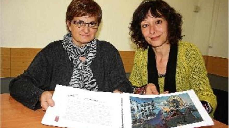 La historiadora berguedana Dolors Santandreu juntament amb la il·lustradora d&#039;Avià Susanna Campillo