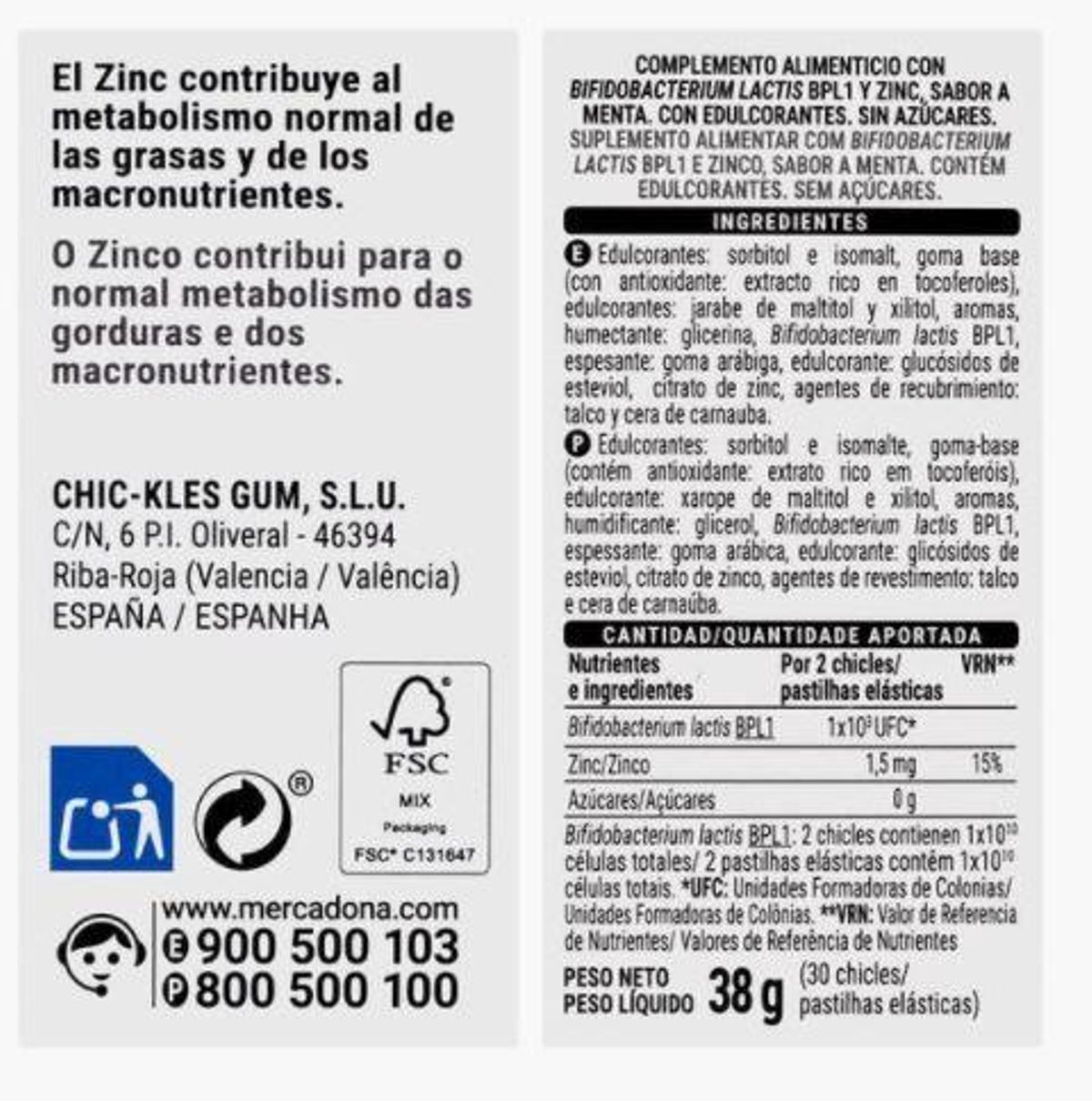 Chicles de Mercadona para adelgazar