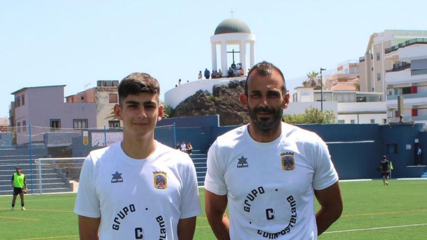 El hijo de una leyenda del CD Tenerife debuta y marca junto a su padre