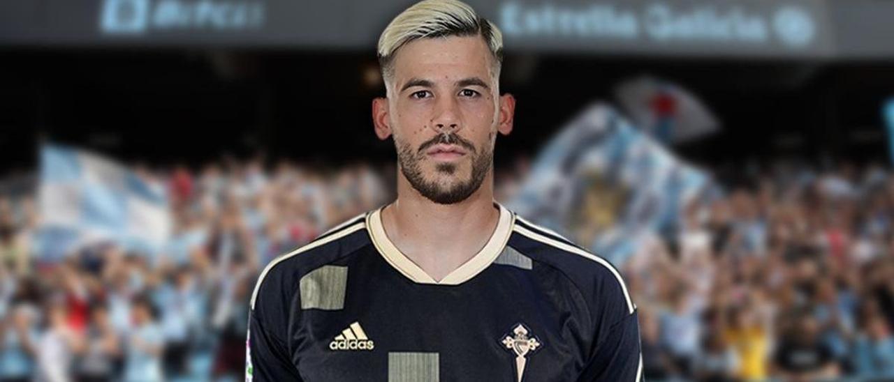 Montaje de Carles Pérez con la camiseta del Celta