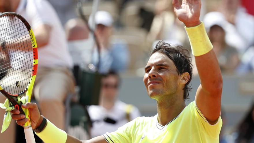 Rafa Nadal en su debut en Roland Garros 2019.