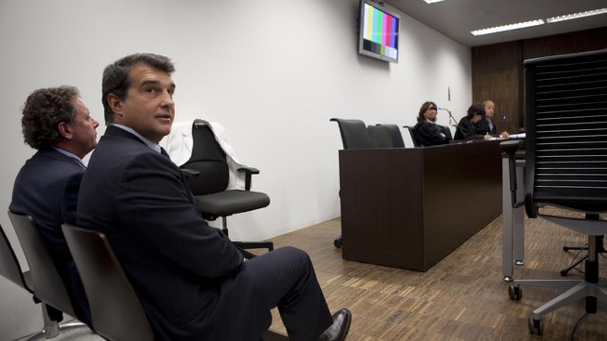 Joan Laporta, el día en que declaró sobre el caso en la Ciutat de la Justícia, el pasado 10 de octubre.