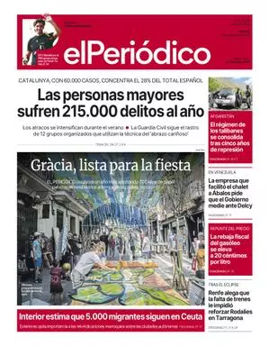La portada de EL PERIÓDICO del 14 de agosto de 2026