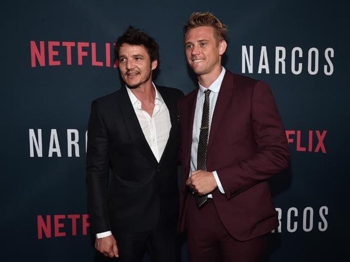 Pedro Pascal (Javier Peña) y Boyd Holbrook (Steve Murphy), en el preestreno de la segunda temporada de Narcos.