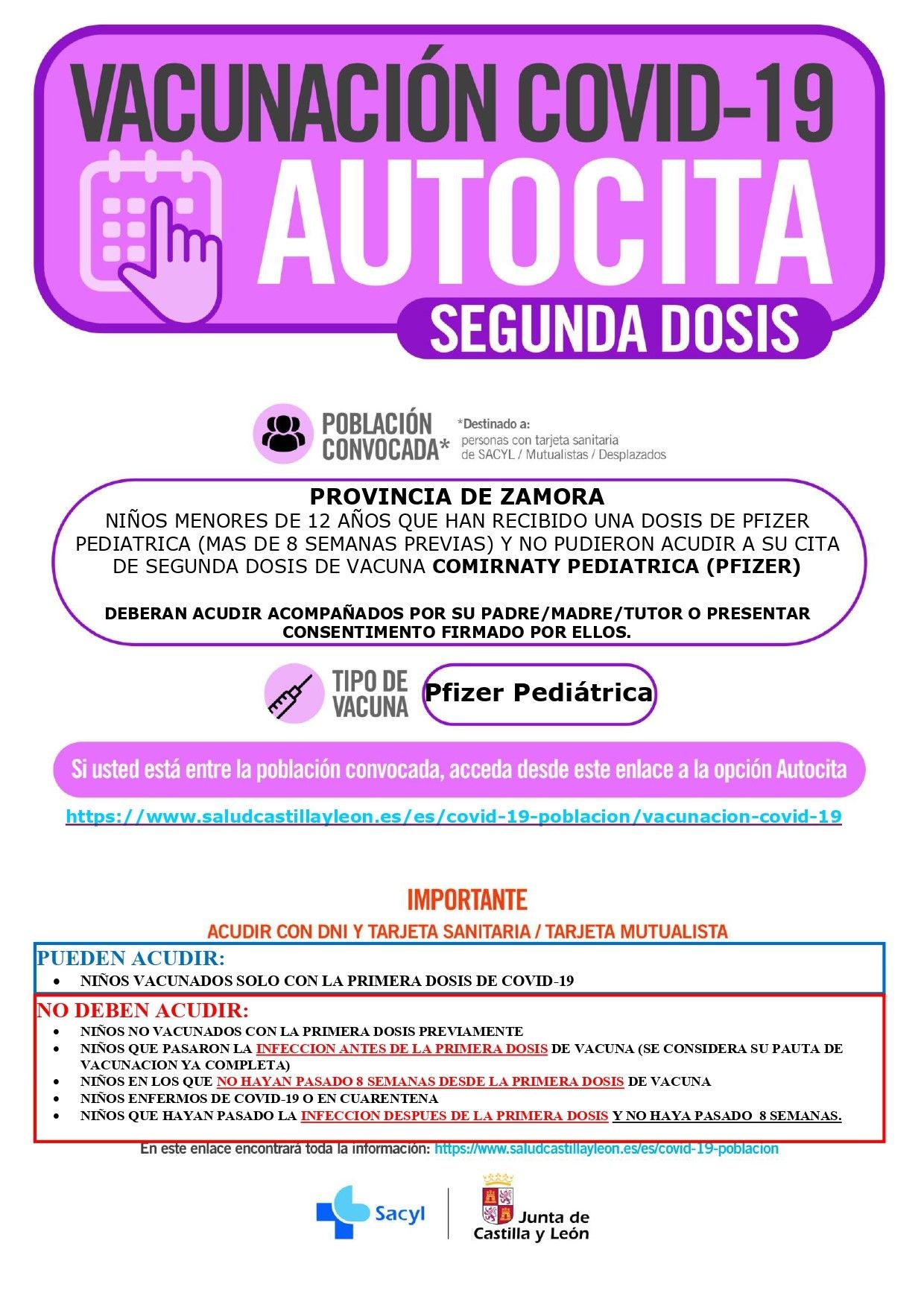 Cartel oficial de vacunación.