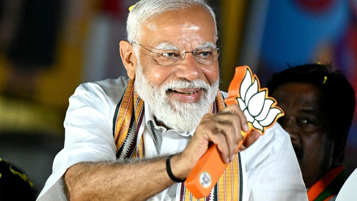 El primer ministro indio, Narendra Modi, durante un acto de campaña en Chennai, el pasado 9 de abril.