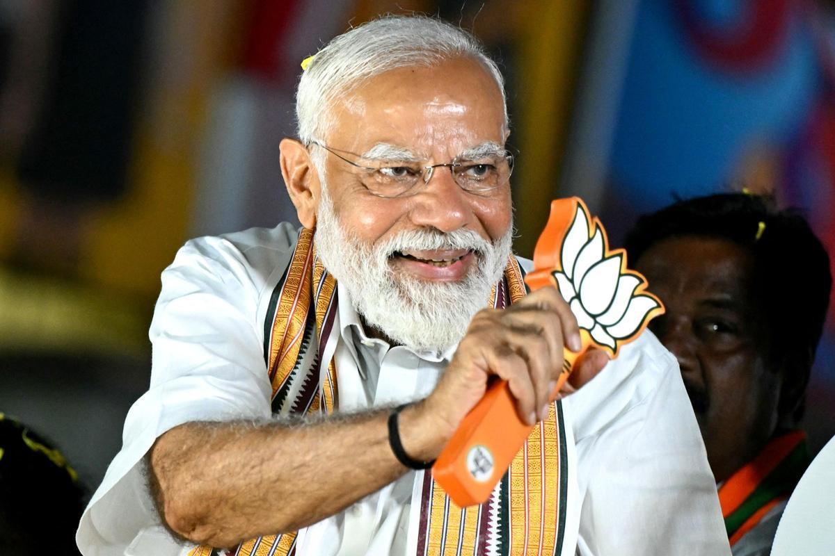 El primer ministro indio, Narendra Modi, durante un acto de campaña en Chennai, el pasado 9 de abril.