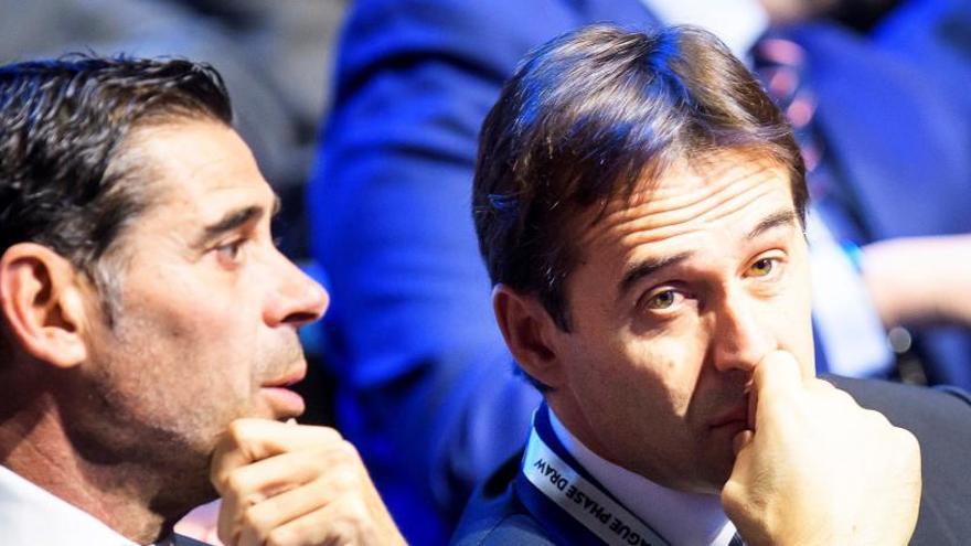 Hierro y Lopetegui, en una imagen de archivo.